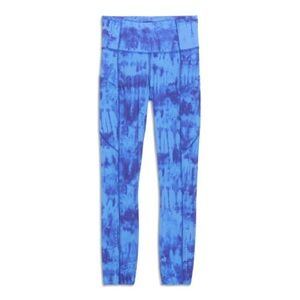 Lululemon Fast and Free 25in Blue Tie Dye Leggings